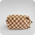 Small Checkered Skincare & Makeup Bag - Brown / Beige - Know To Glow