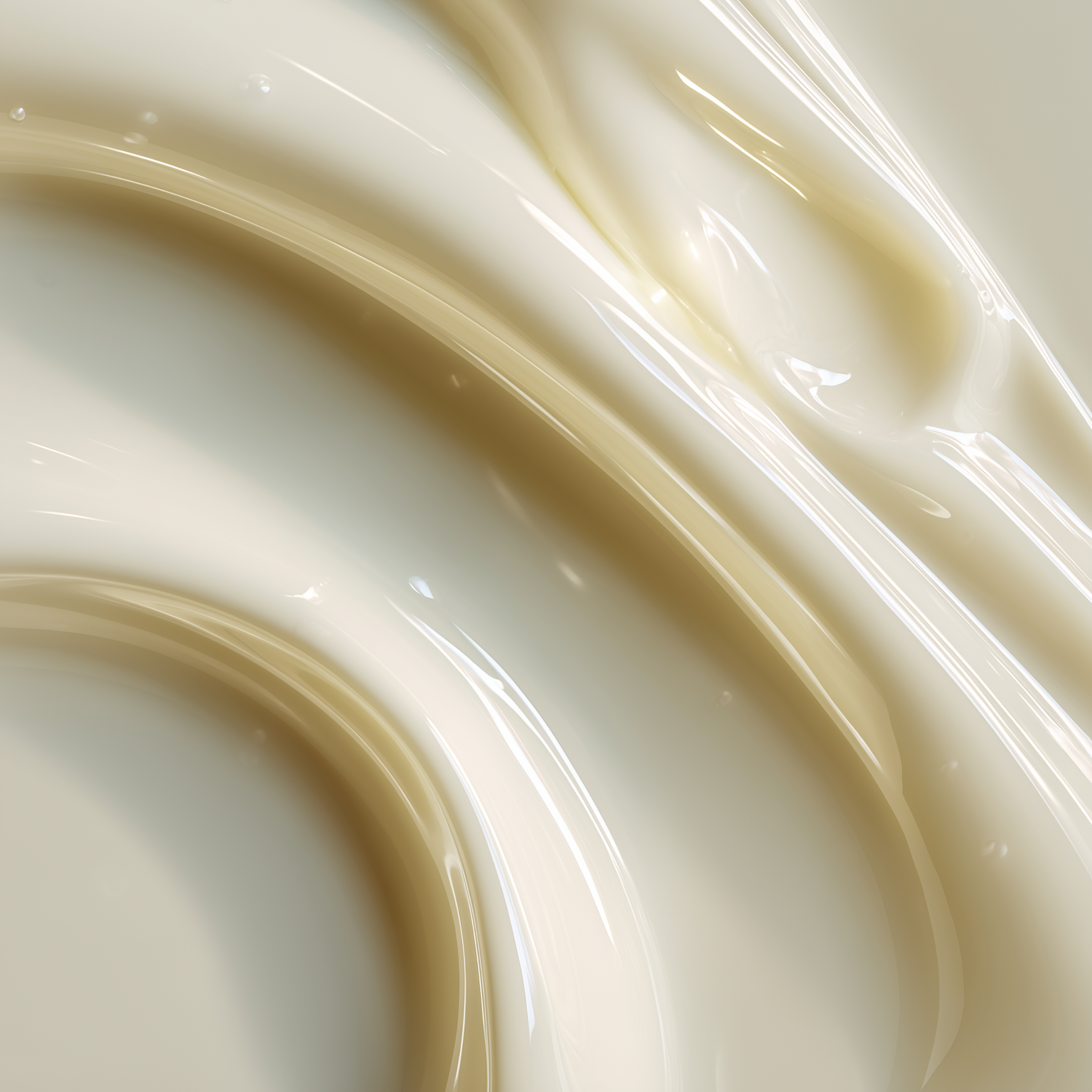 Close-up of smooth, beige-colored liquid with a glossy finish.